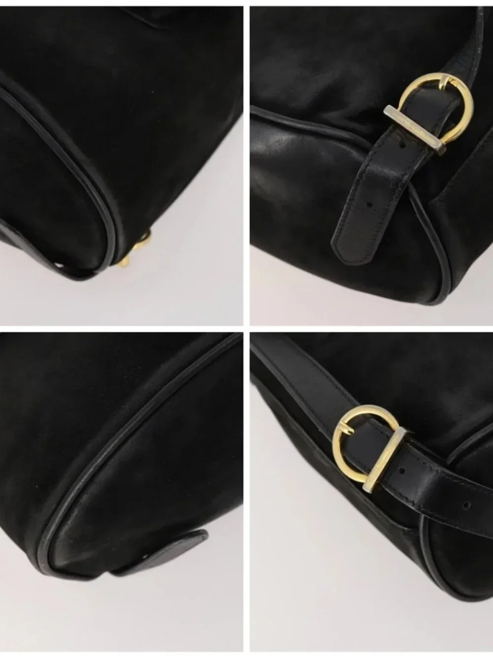 Salvatore Ferragamo Vara Ribbon Backpack Leather Black Gold Auth 172240